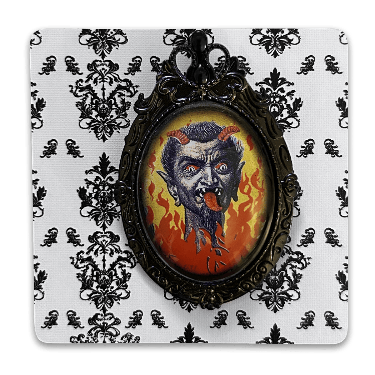 Vintage Cameo Style Krampus Brooch