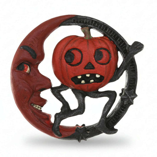 Vintage Halloween Moon & Pumpkin Decor