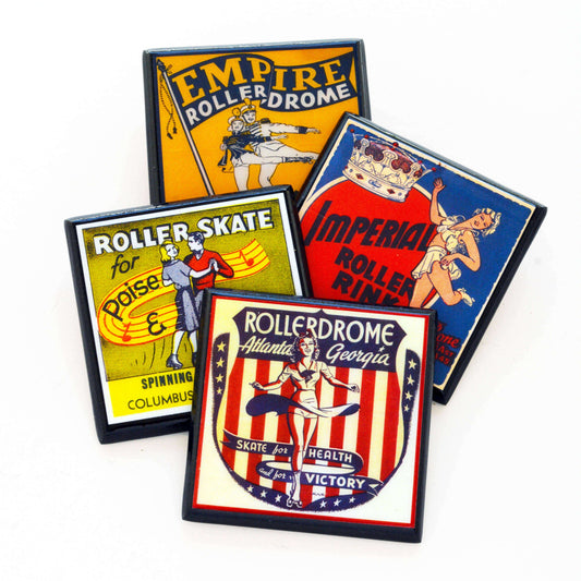 a group of colorful coasters