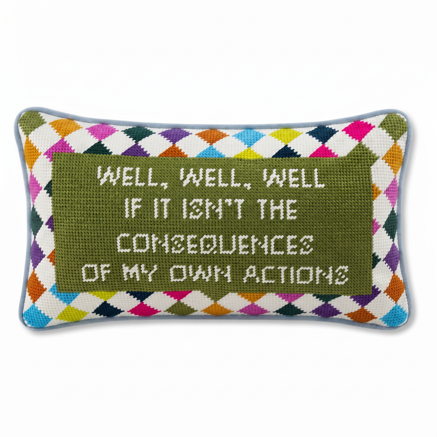 Well Well Well Needlepoint Pillow