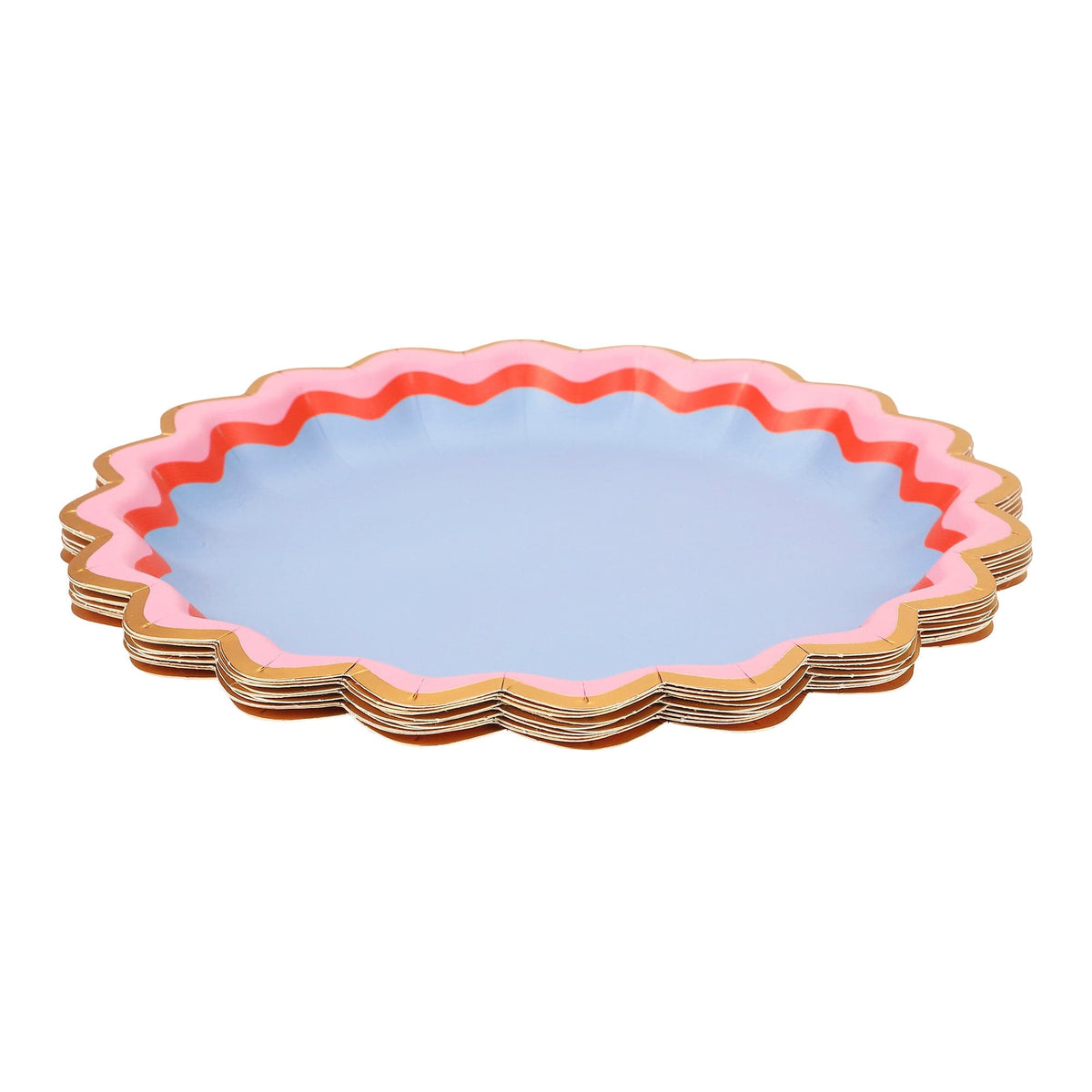 Rainbow Ric Rac Assorted Dessert Plates (10 ct, 5 colors)