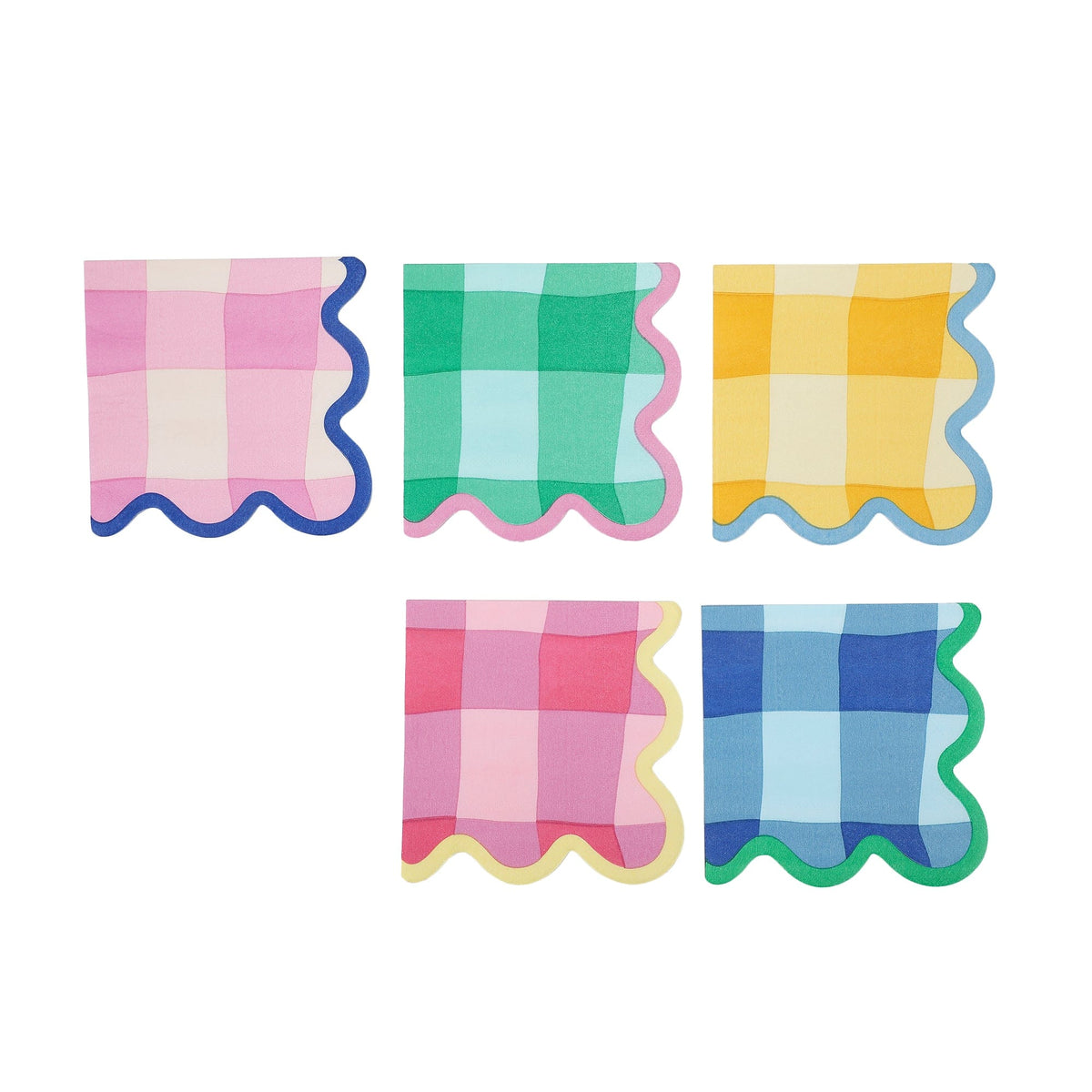 Colorwave Gingham Cocktail Napkins (20 ct, 5 colors)