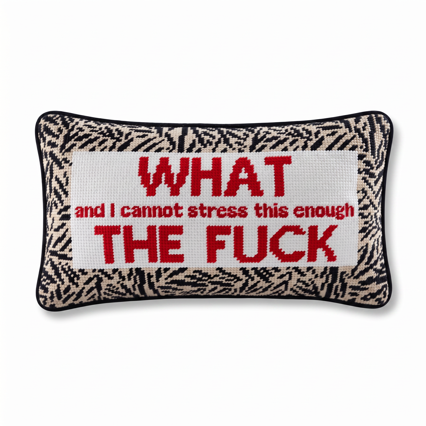 WTF Needlepoint Pillow