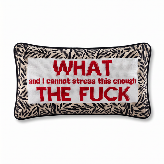 WTF Needlepoint Pillow