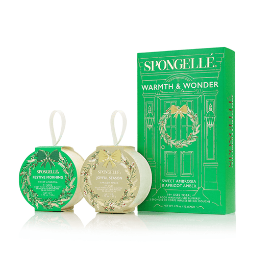 a green box with a green box and two round objects