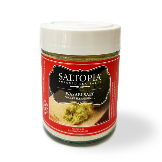 a jar of salt with a label