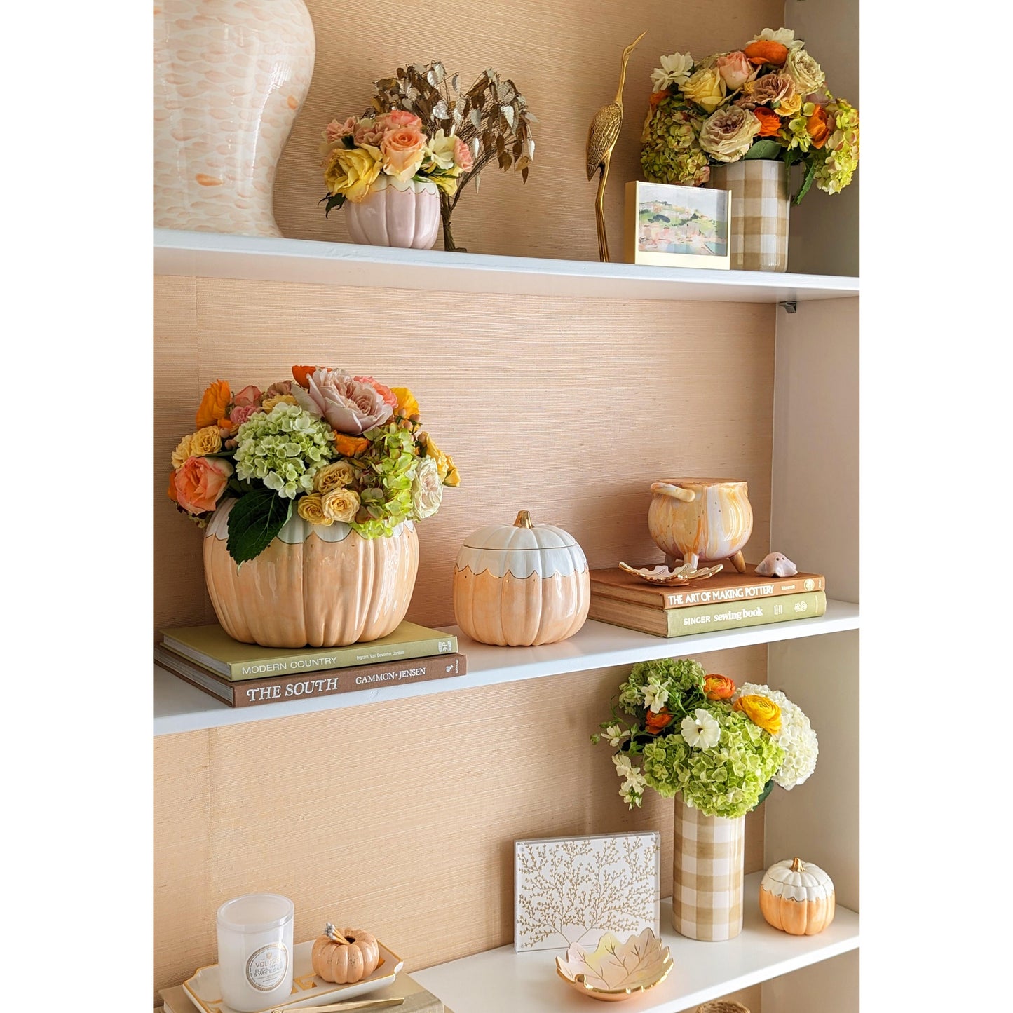 Watercolor Leaf Trays with 22K Gold Accents