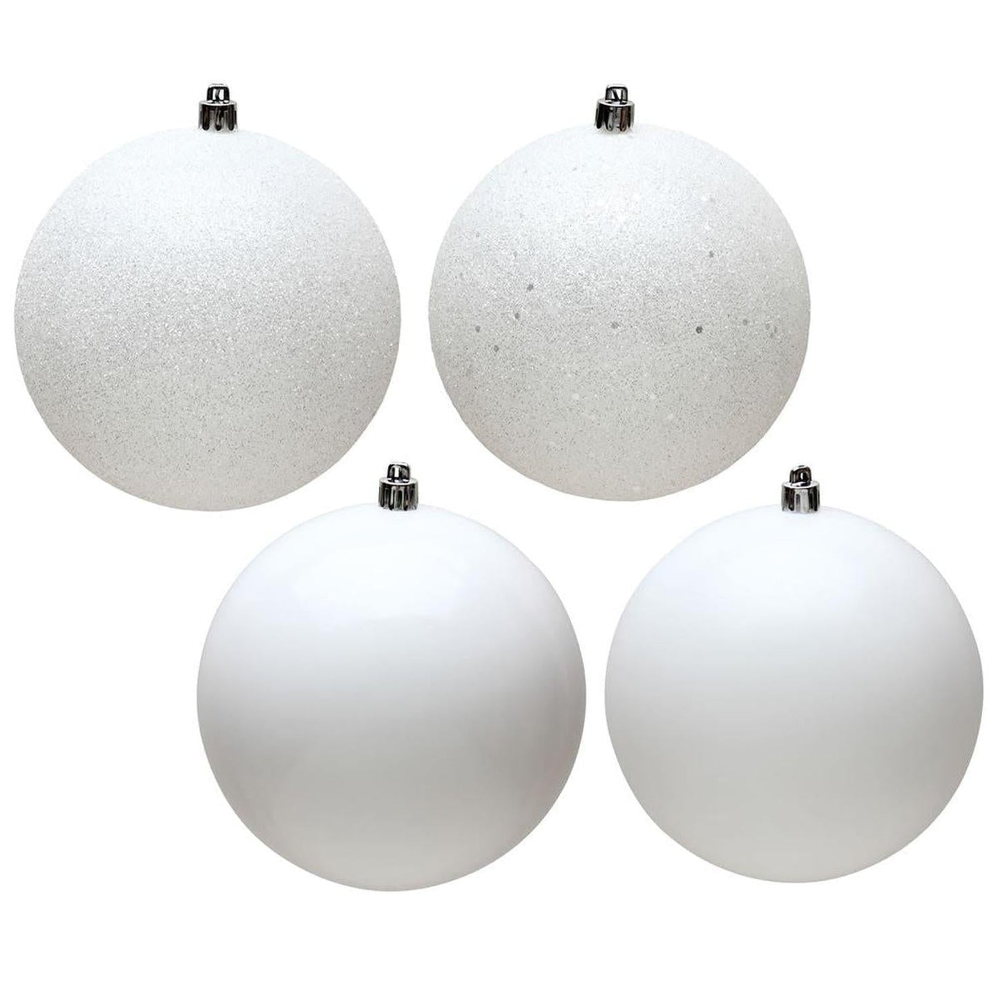 White 4-Finish Ball Ornament Assortment (Set of 20)