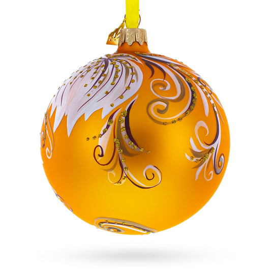 White Adonis Flowers Glass Ball Ornament