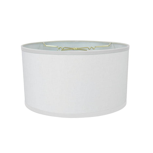 White Linen Shallow Drum Premiere Lampshade 18x18x10
