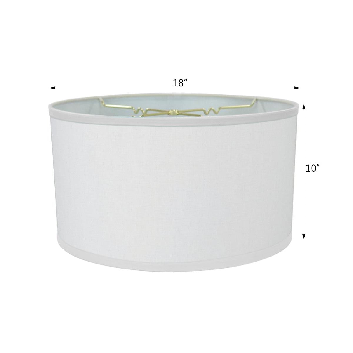 White Linen Shallow Drum Premiere Lampshade 18x18x10