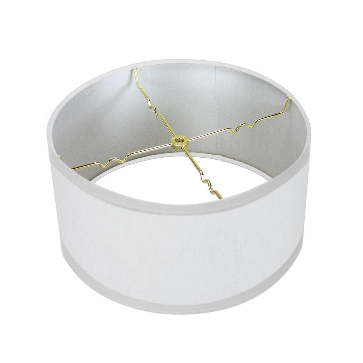 White Linen Shallow Drum Premiere Lampshade 18x18x10