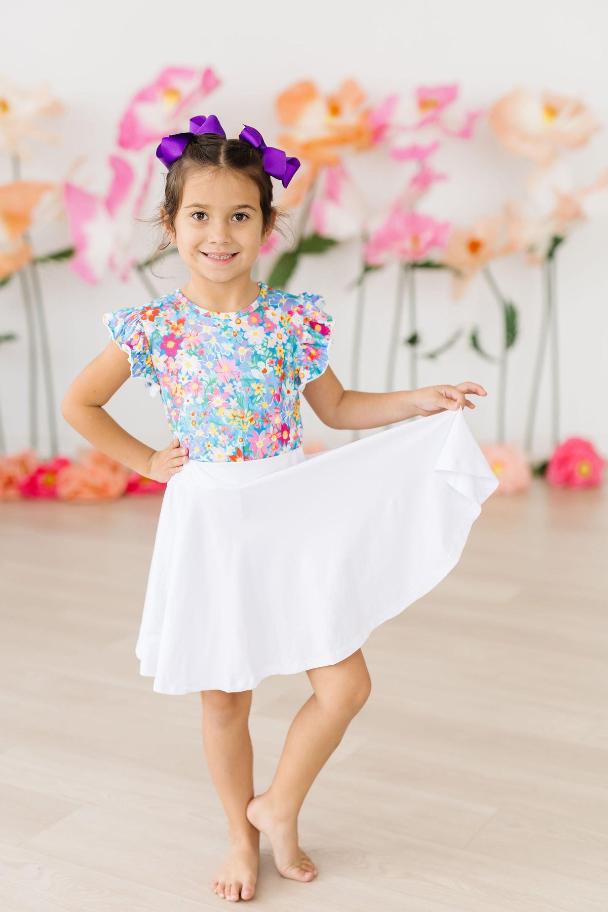a girl in a dress