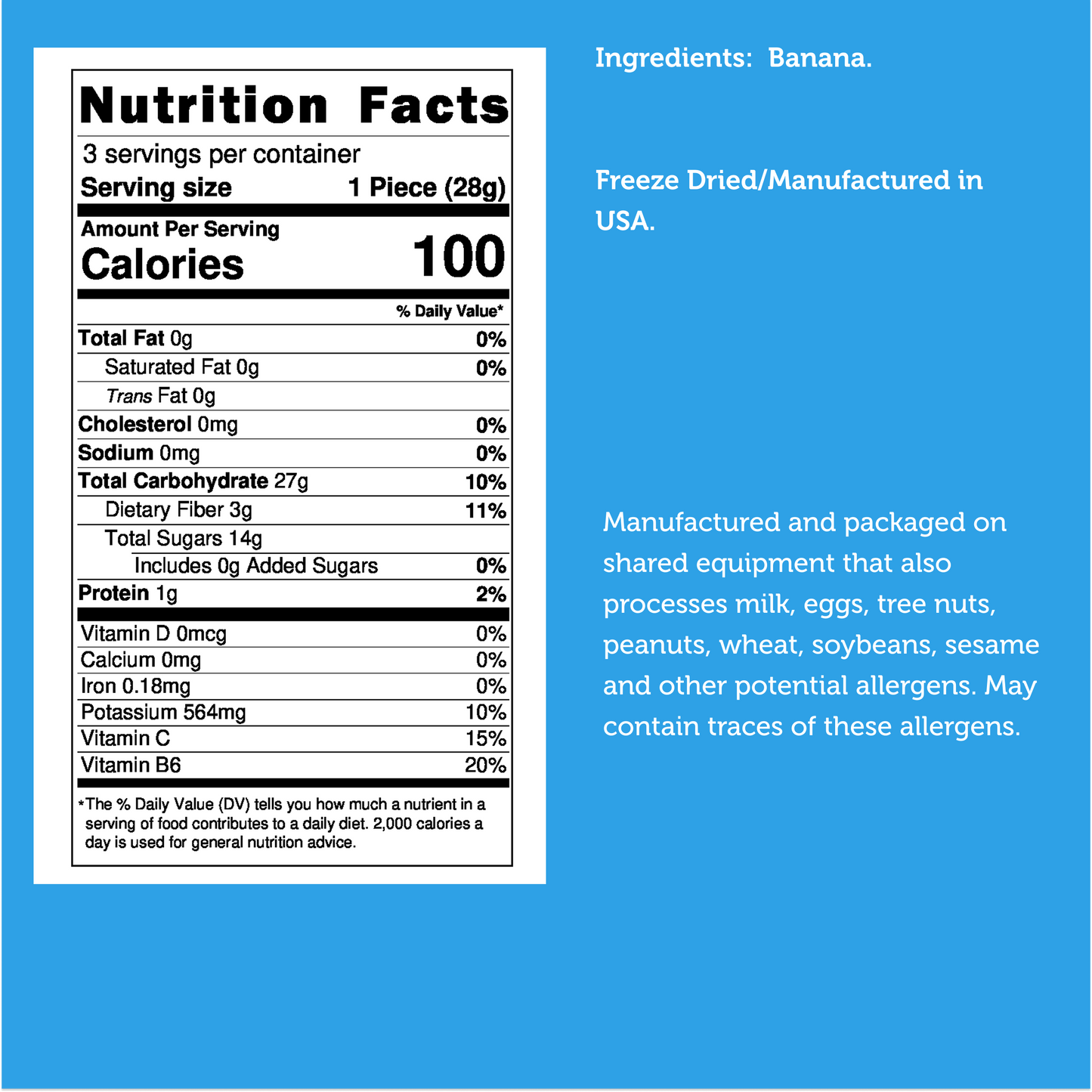 Freeze Dried Whole Bananas