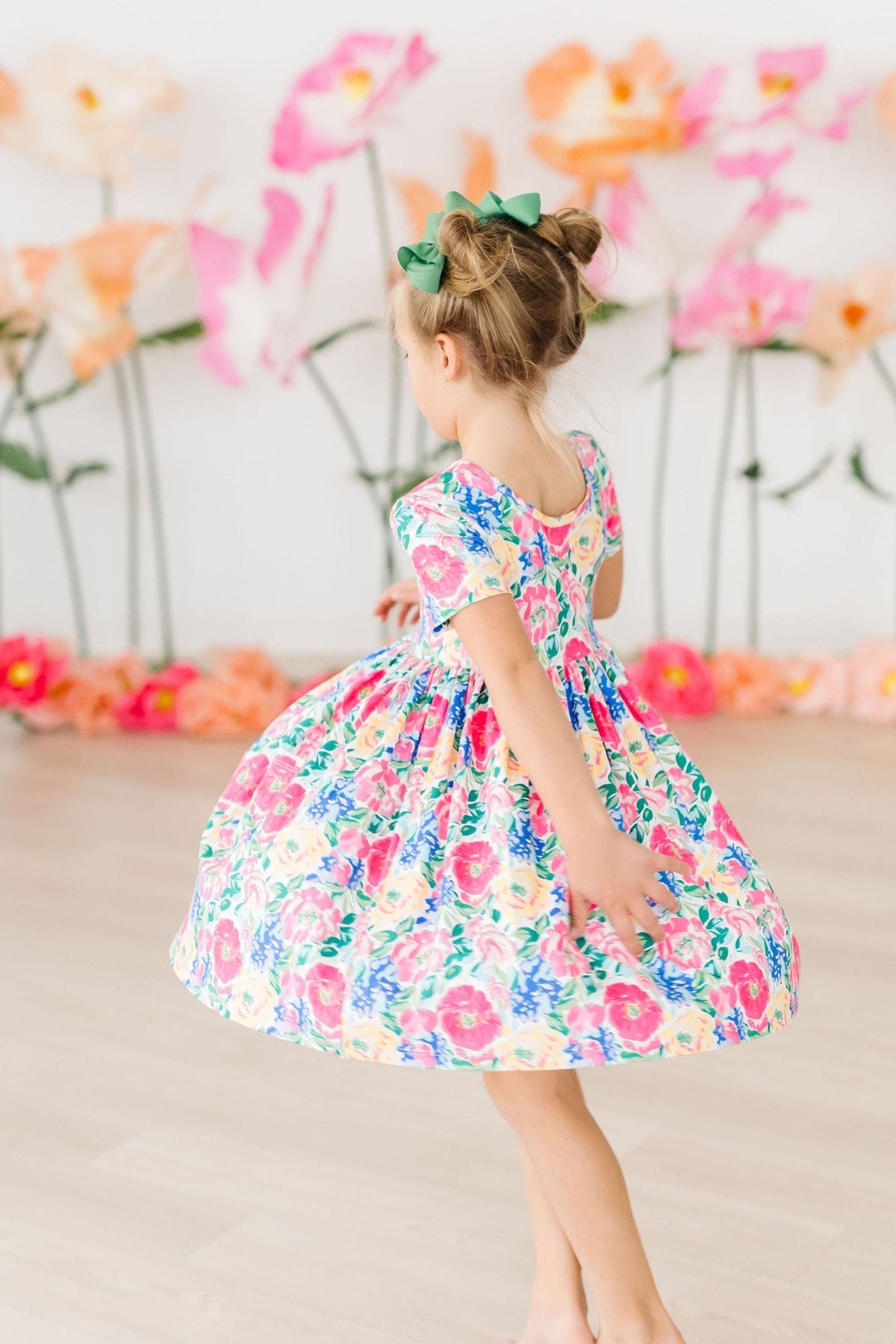 a girl in a dress