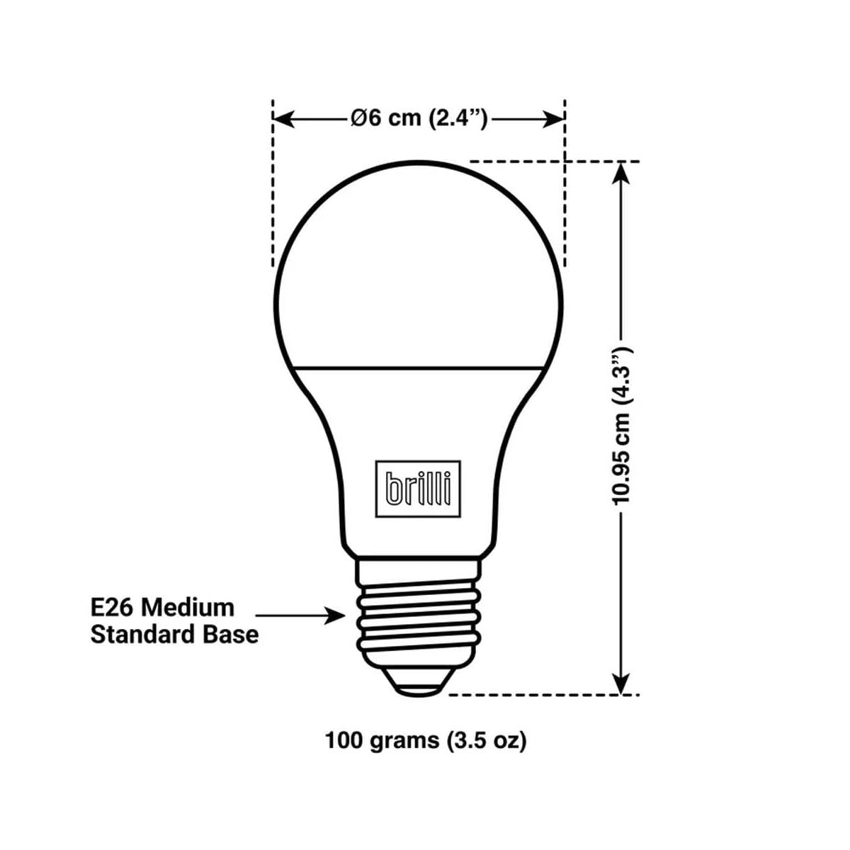 Wind Down A21 100 Watt Dimmable 2700K LED Light Bulb by Brilli (6-Pack)