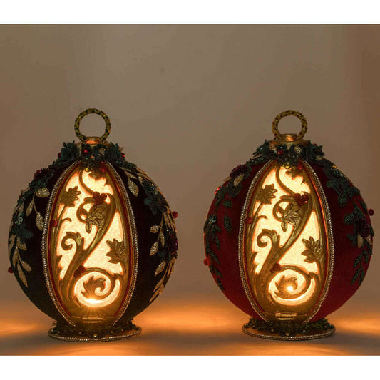 two decorative lights on a table