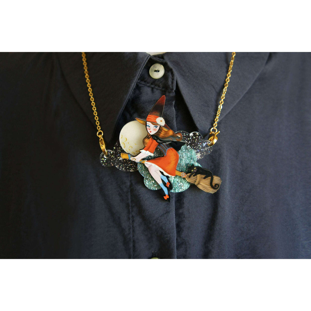 Witch Convertible Necklace-Brooch by Laliblue