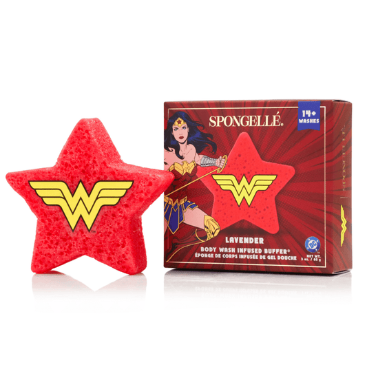 a star shaped sponge next to a box