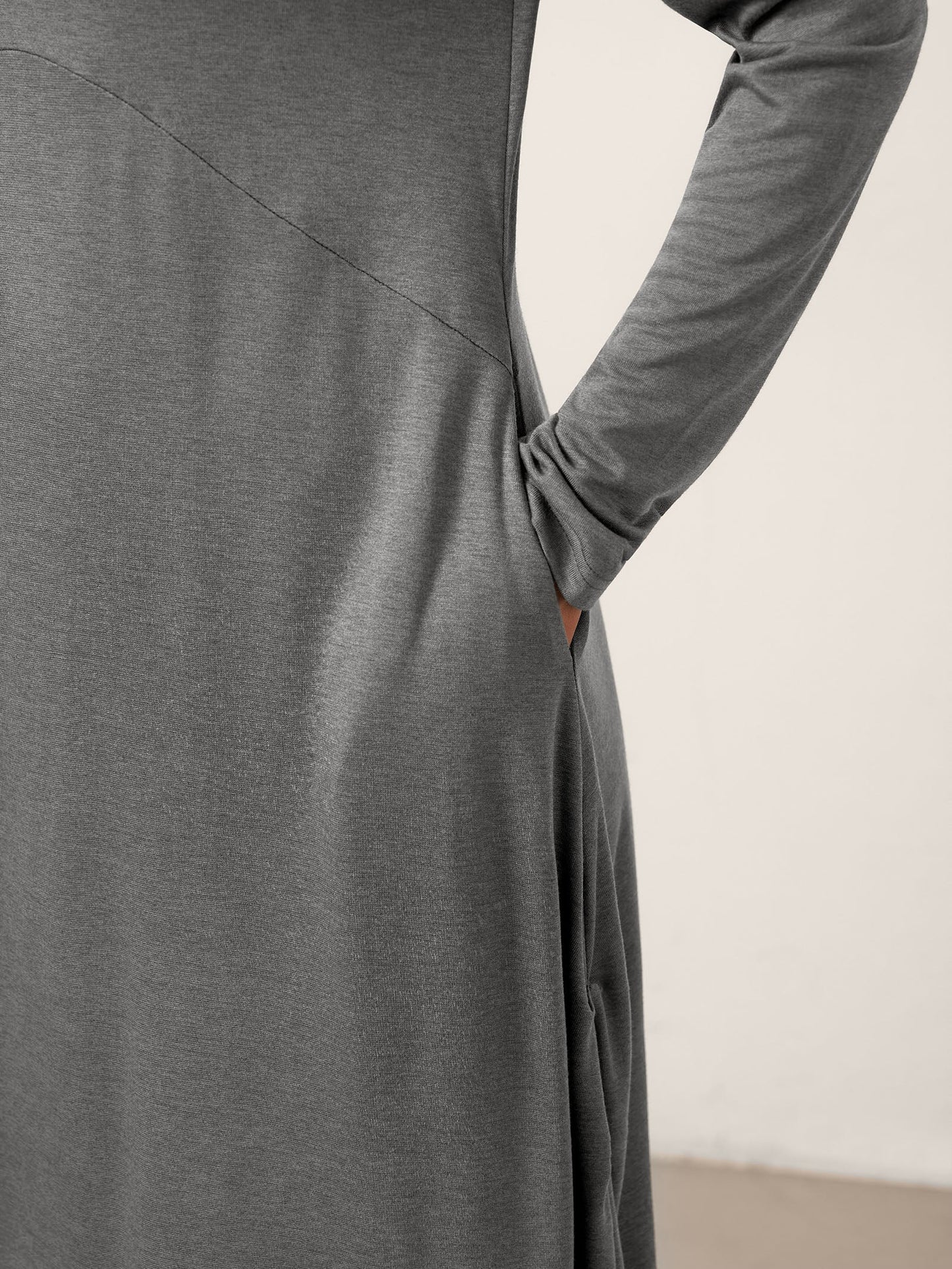 Wool Cocoon Curved Waist Midi Dress FARRAH