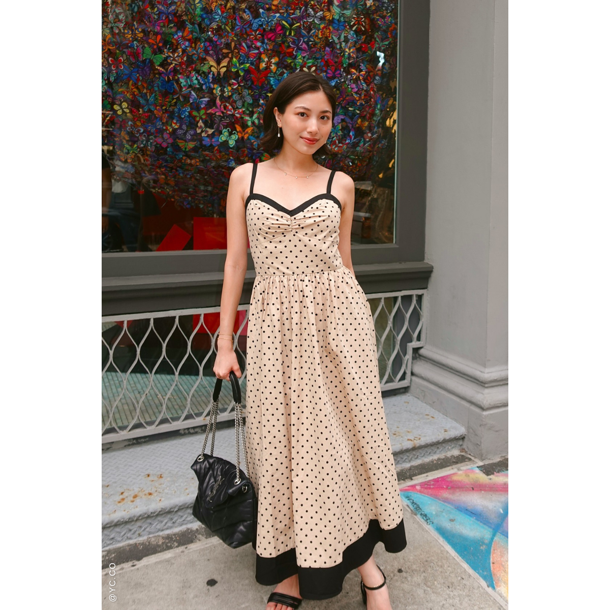 a woman in a dress
