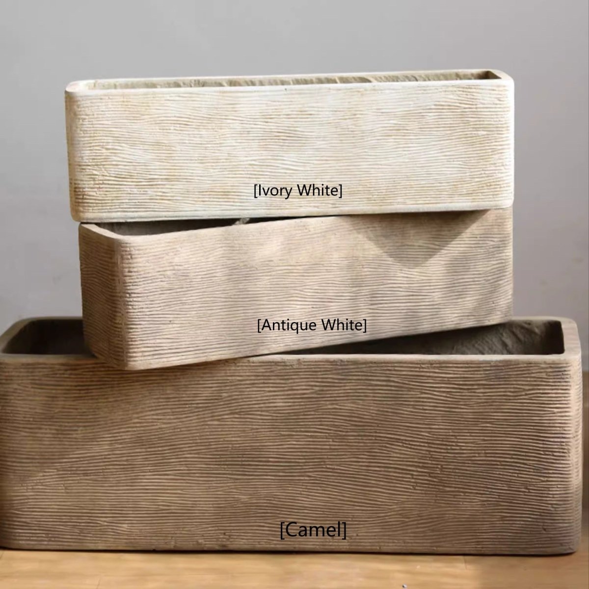 Modern Rectangular Textured Planter