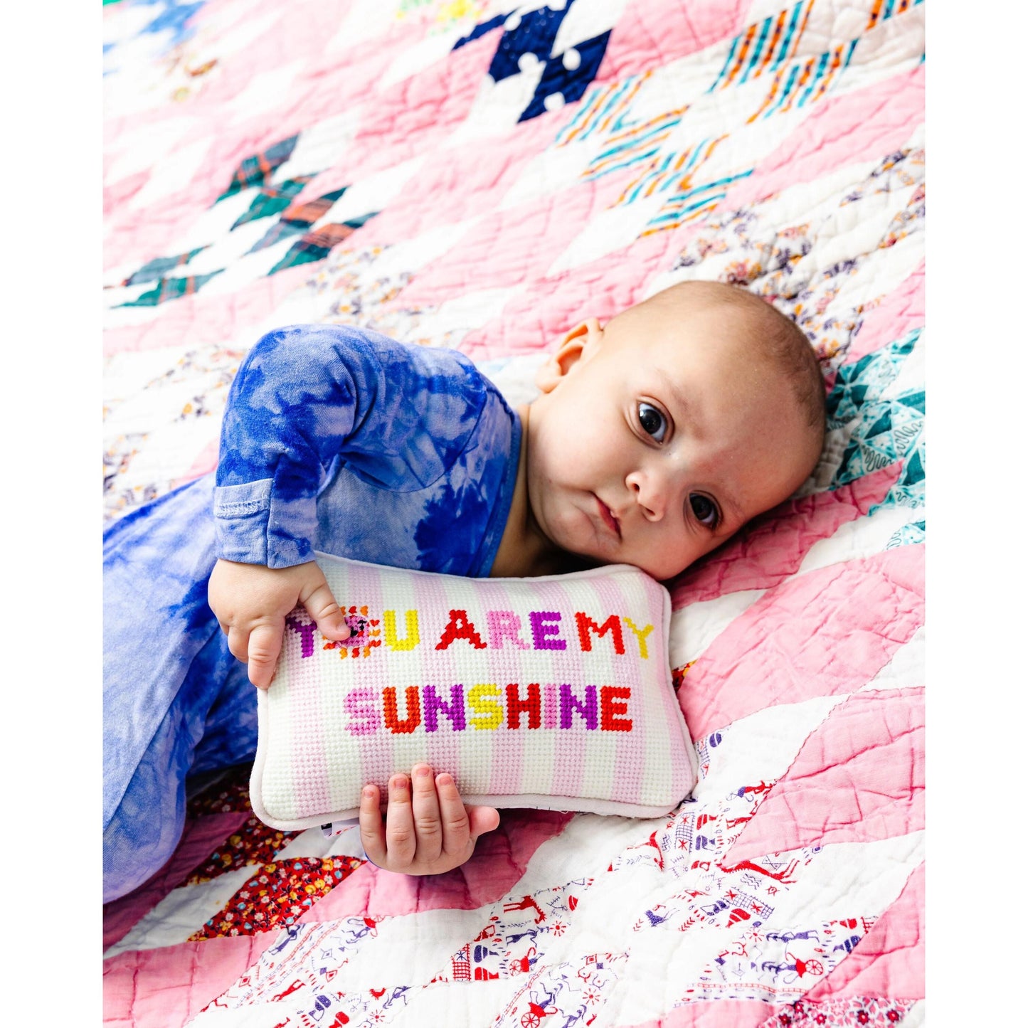 You Are My Sunshine Mini Needlepoint Pillow