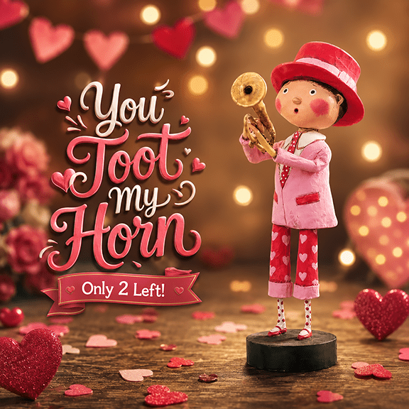 You Toot My Horn Valentine's Day Figurine by Lori Mitchell