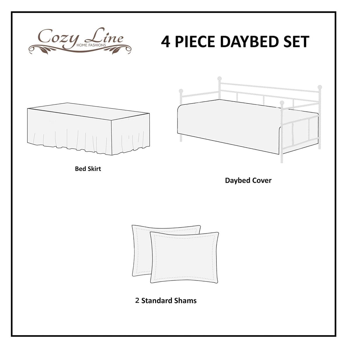 a bed and a bedding set