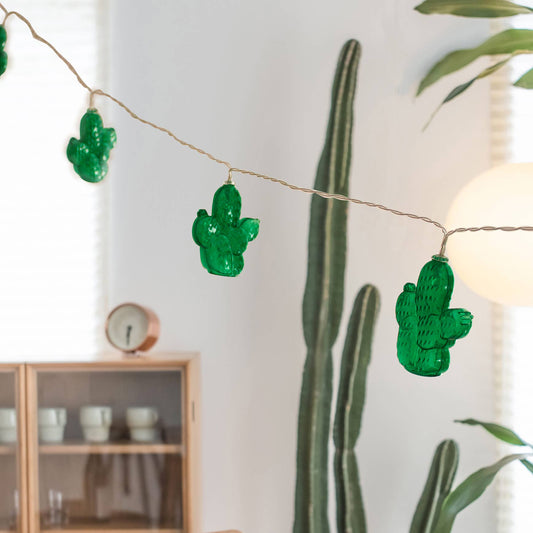 10 LED with Cactus Battery Operated String Light - Warm White