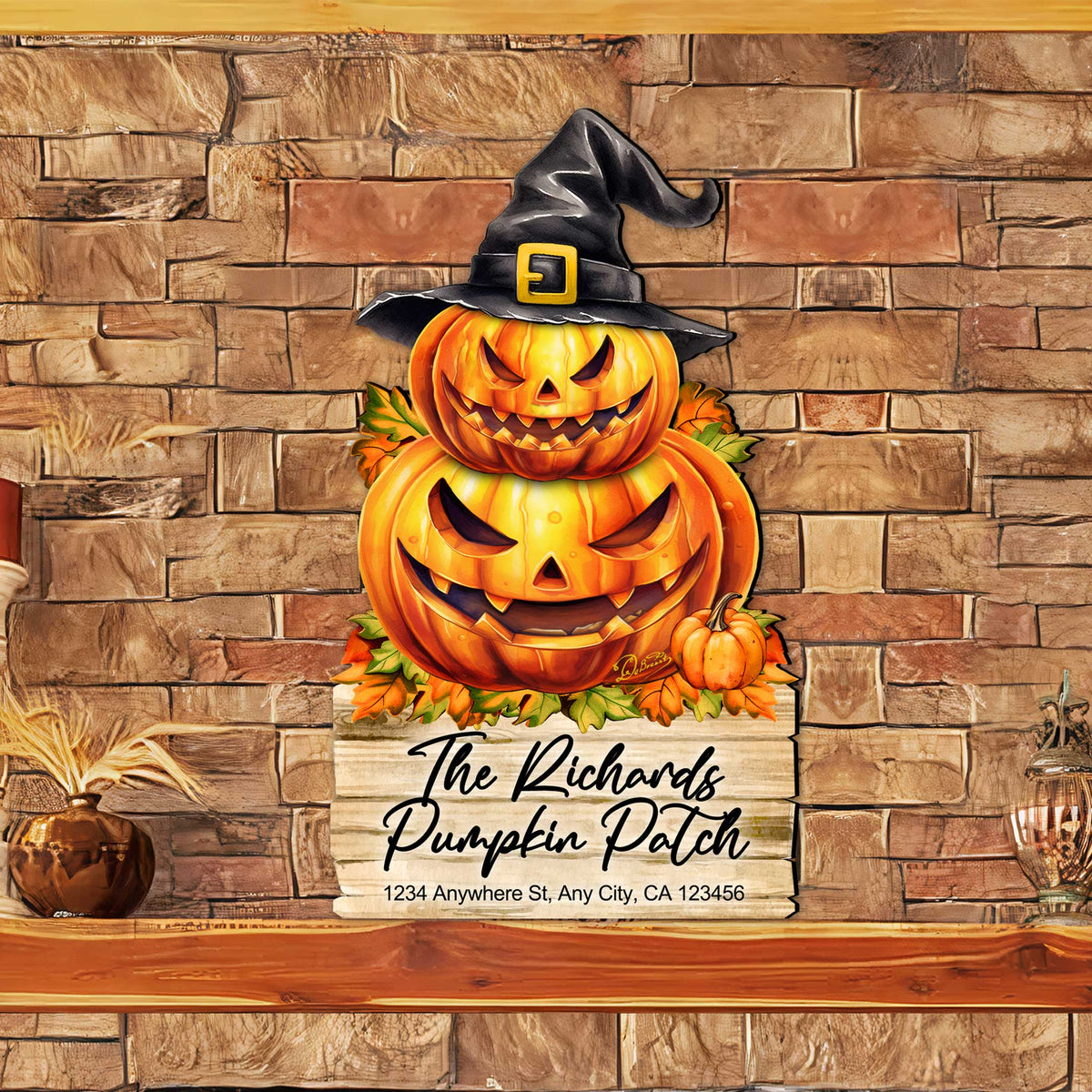 Custom Pumpkin Patch Family Door Hanger - Halloween Decor - 8652823HC
