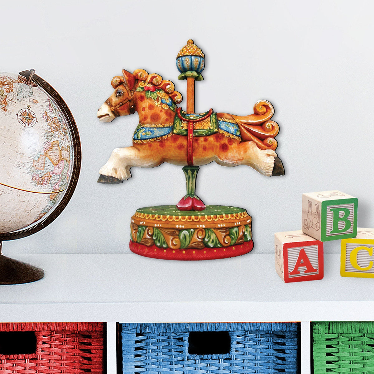 Curly Carousel Pony Wall Decor by G. DeBrekht - Designocracy - 8114041-3M