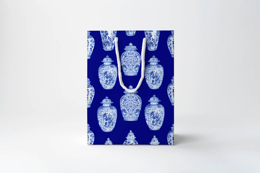 Blue Ginger Jar Gift Bag | Luxury Gift Bag by JOSIL Paperie