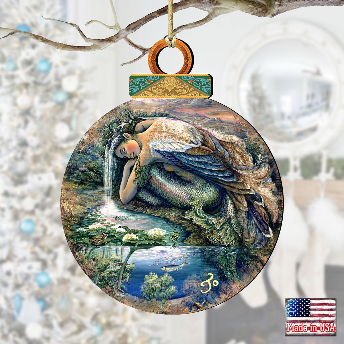 Mer Angel Wooden Ornaments by Josephine Wall - Designocracy - 8451181-JW