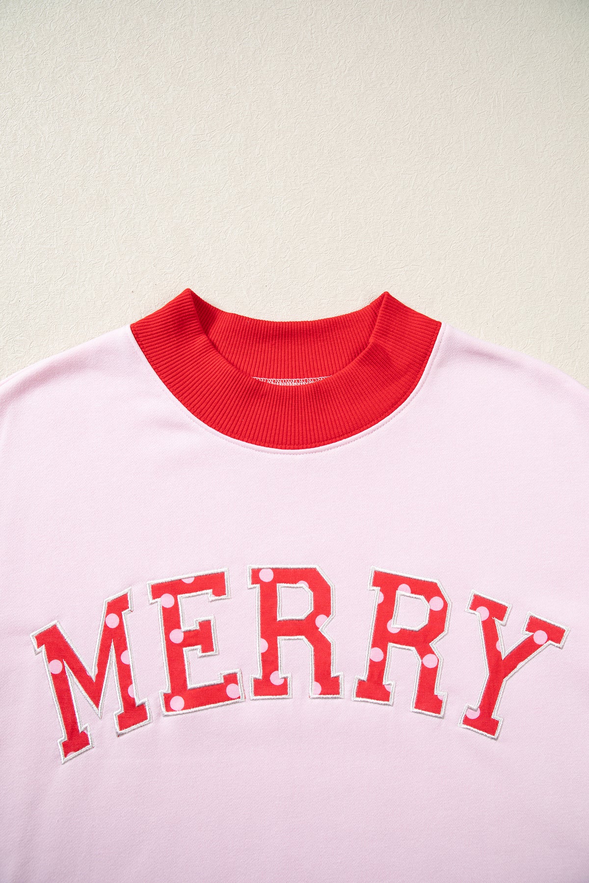 Grapefruit Orange Polka Dot Letter Graphic Colorblock Tunic Sweatshirt