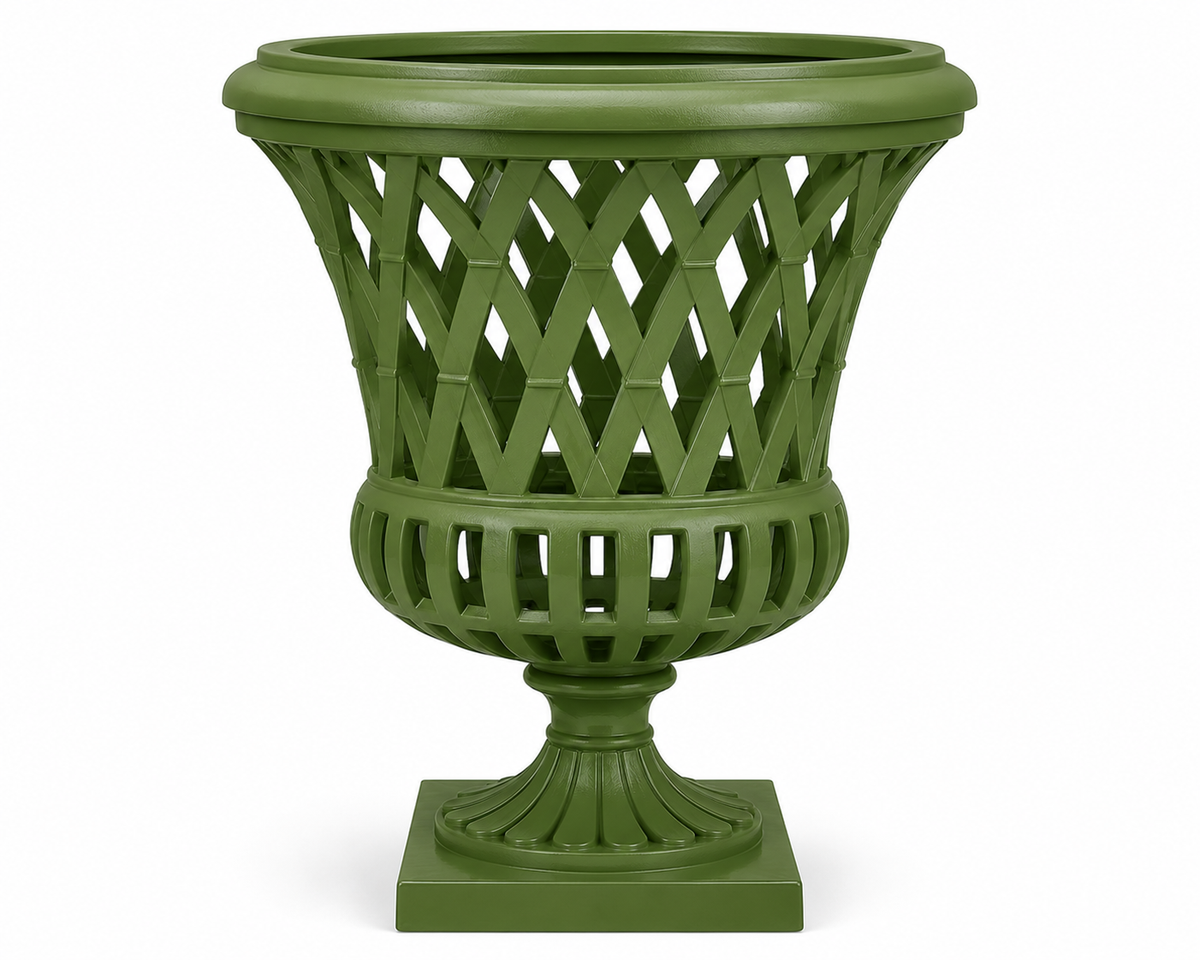 16" Lawn Green Lattice Urn