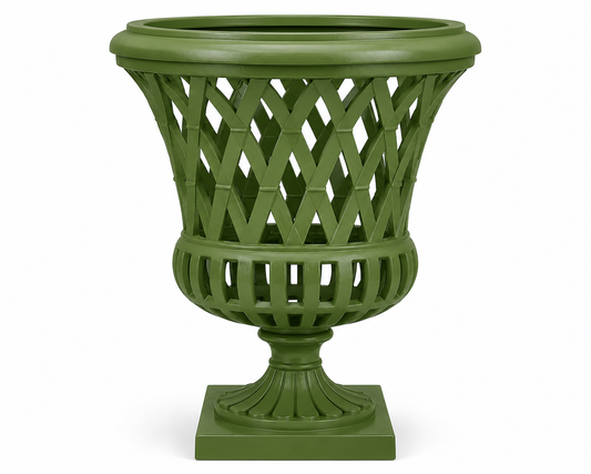 16" Lawn Green Lattice Urn