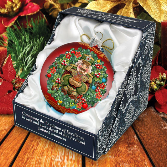 The Gift of Giving a Nutcracker Story Glass Ornament Limited Edition by G. DeBrekht - Christmas Santa Snowman Decor - 73907