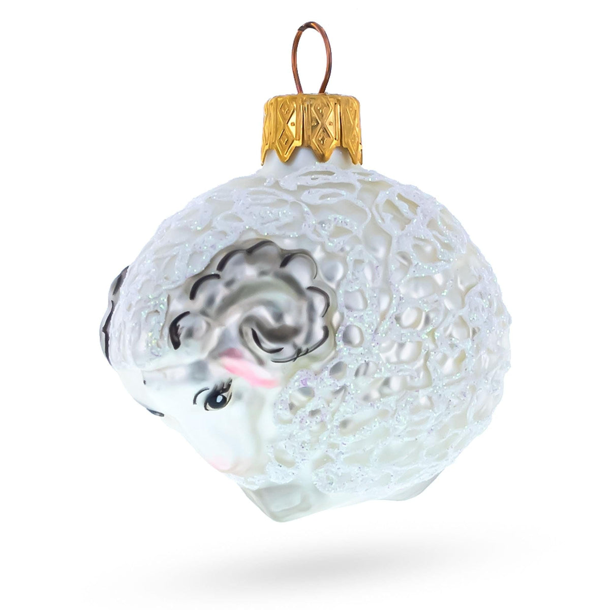a white ornament with a sheep head