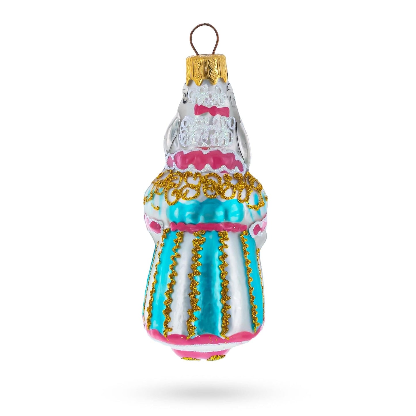 Goat in Traditional Folk Dress Koza Dereza Fairy Tale Glass Christmas Ornament