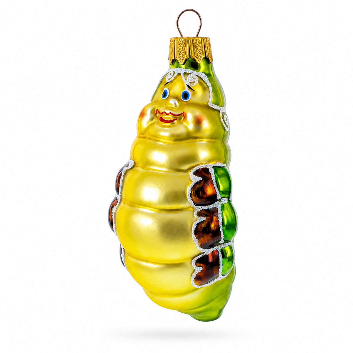 a yellow and green christmas ornament
