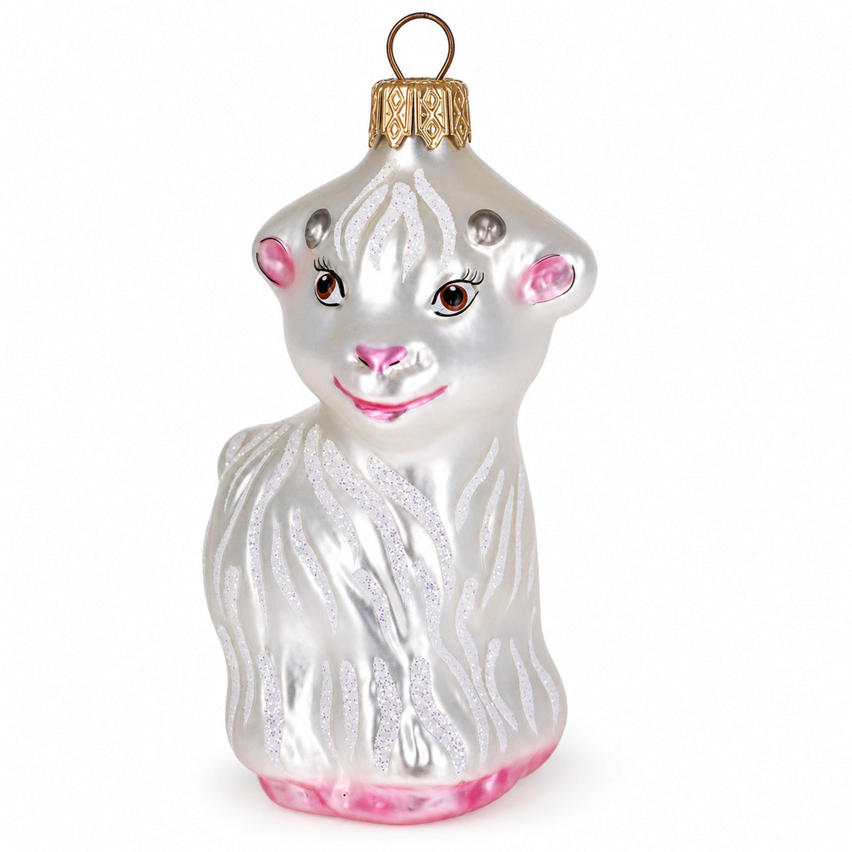 a white and pink ornament