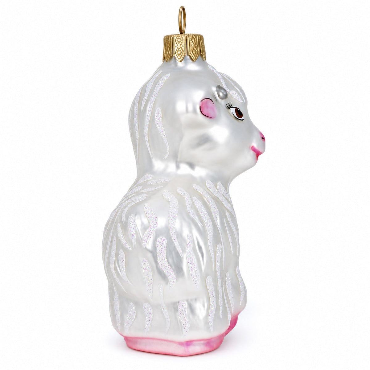 a white and pink ornament