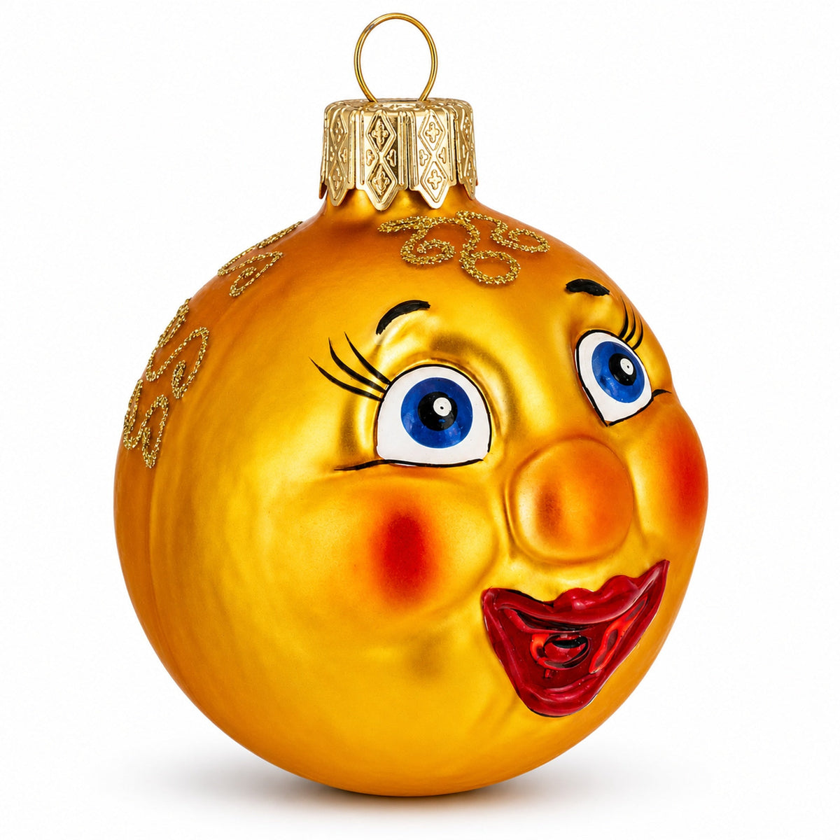 Kolobok, the Folk Tale Hero, Mini Glass Christmas Ornament