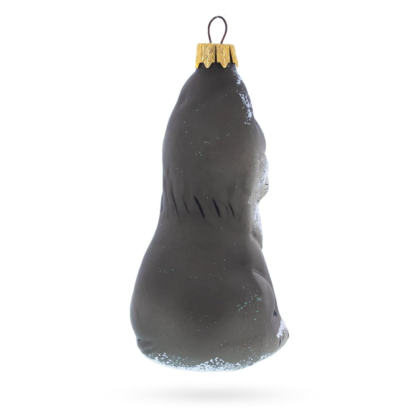 Gray Wolf Glass Christmas Ornament