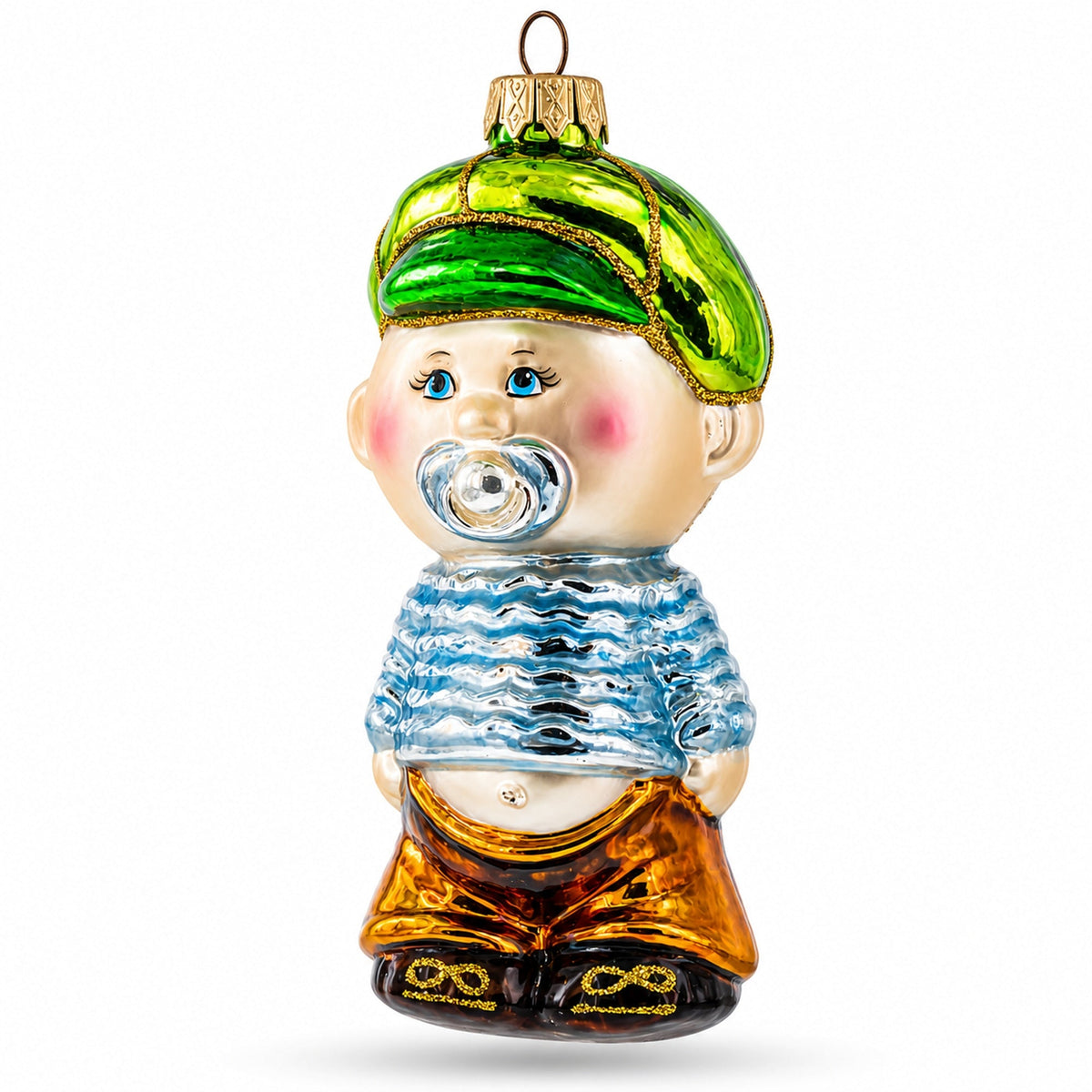 a christmas ornament of a baby boy