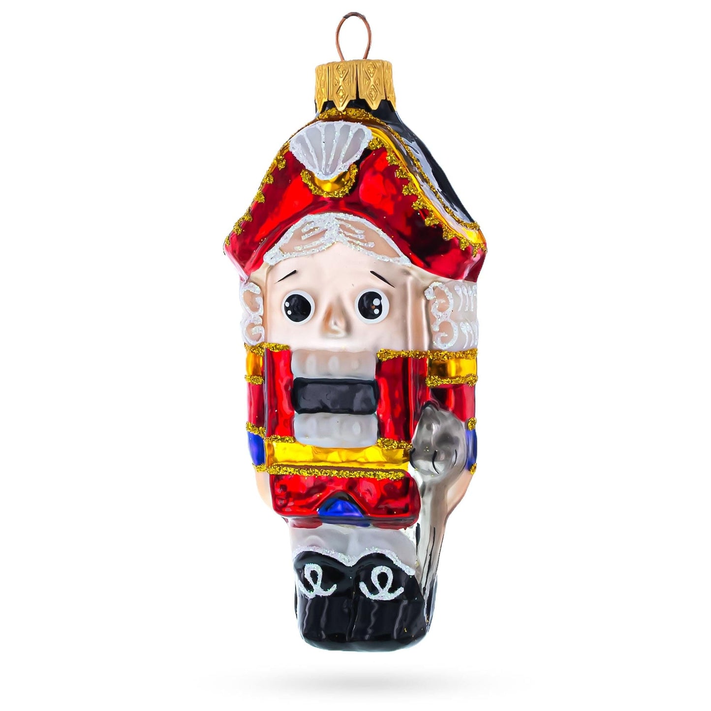 Classic and Whimsical Nutcracker Glass Christmas Ornament