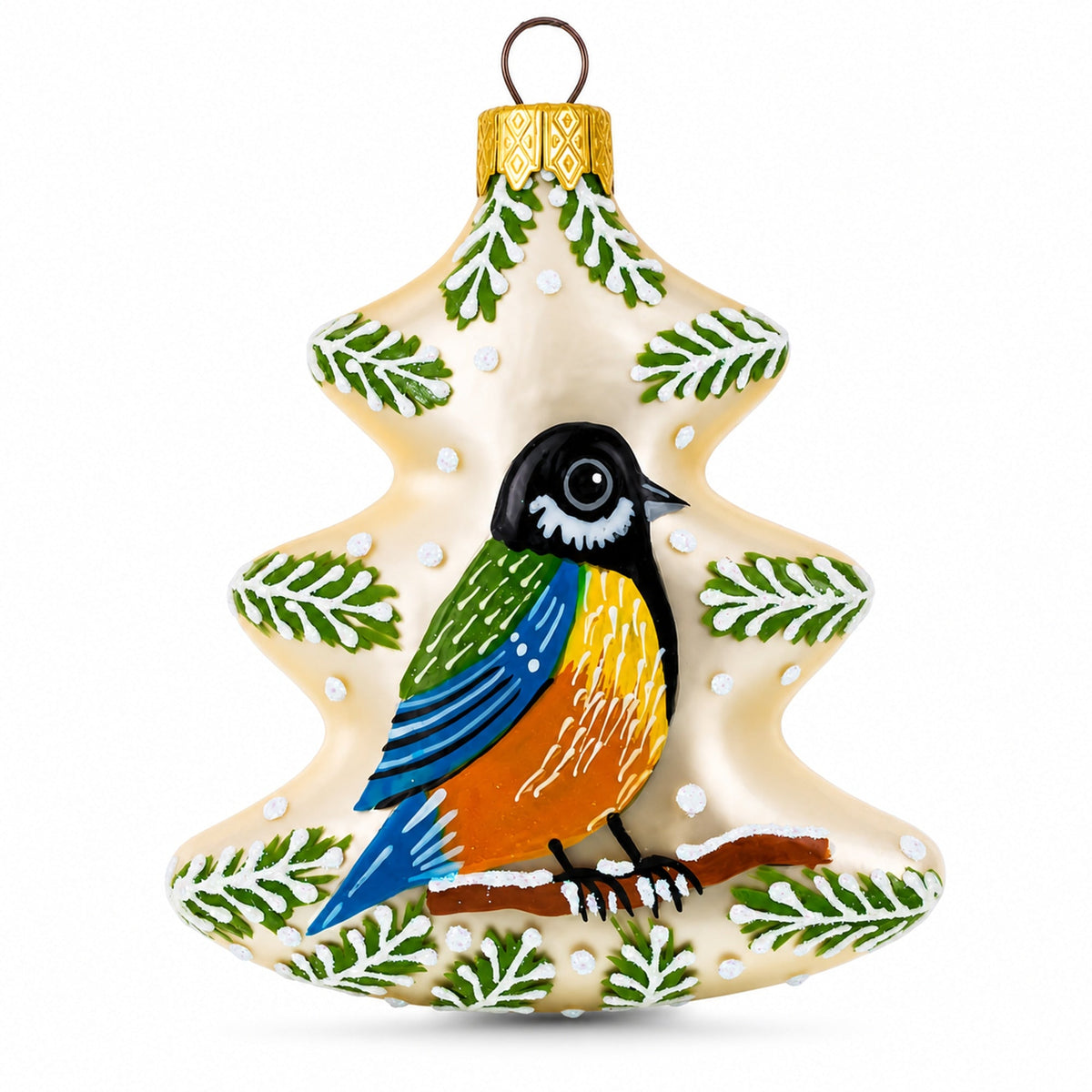 a colorful ornament with a bird on it