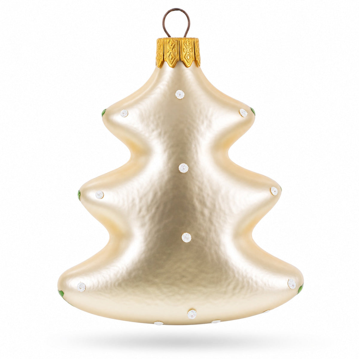 a gold christmas tree ornament