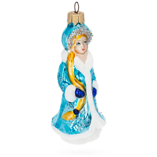 Snegurochka Snow Maiden Glass Christmas Ornament